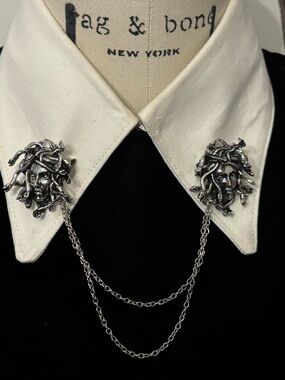 Medusa Lapel Chain – Silver